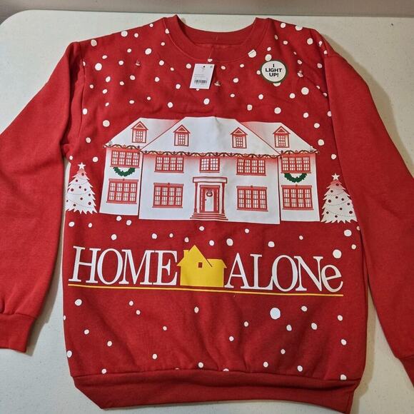 Home Alone Other - Home Alone House Light Up Ugly Sweater Sweatshirt SMALL Christmas Holiday Red